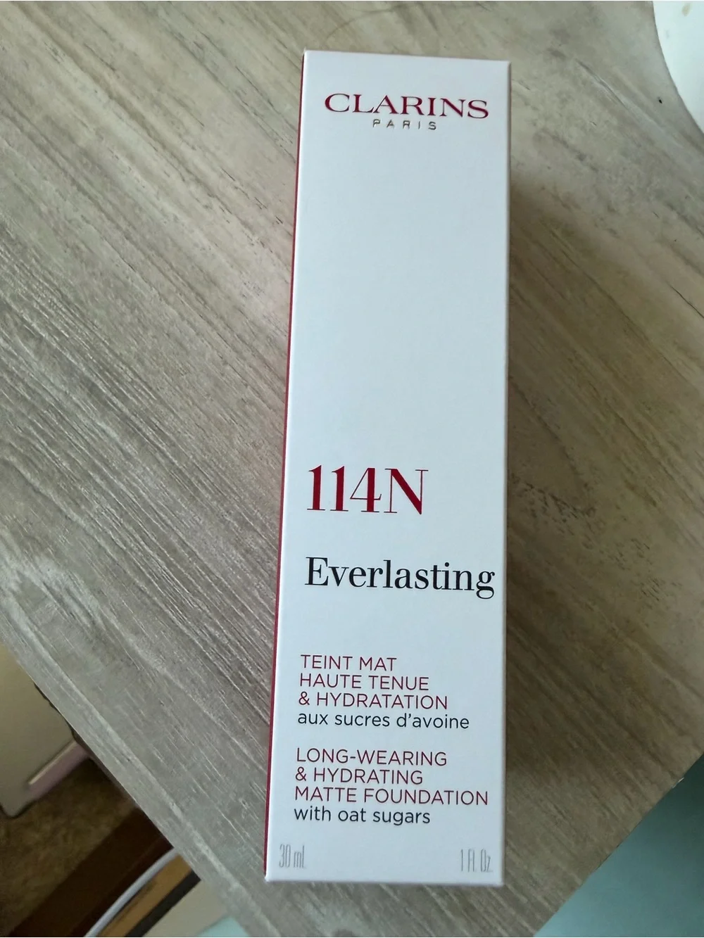 Clarins Everlasting 114N Matte Foundation NWB